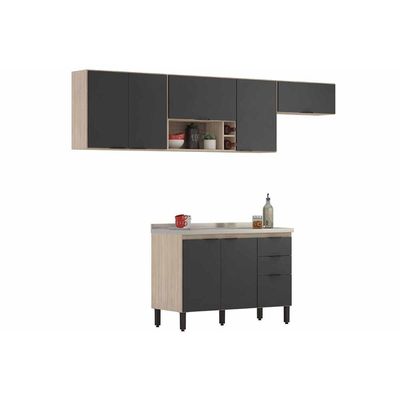 Cozinha Completa Firenze 4 Peças (3Aéreos+1Balcão) C4P253 Amendola/Nude Prime TX - Demóbile