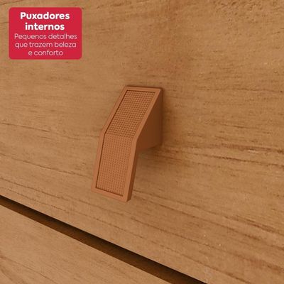 Guarda-roupa Casal 100% Mdf 8 Portas Easy Glow Com Espelhos E Pés Amendoa Clean/off White