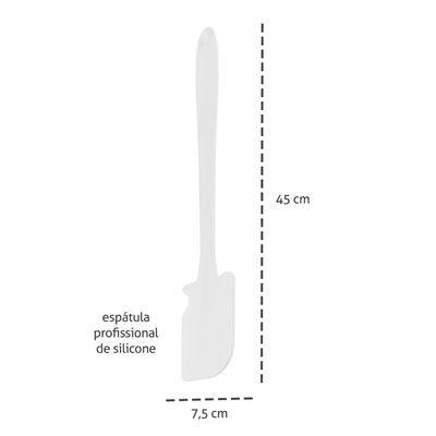 Espatula De Silicone Branca Profissional Cano Longo 45cm