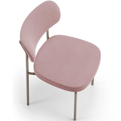 Cadeira Decorativa Sala De Jantar Melina Base Arena L02 Suede Rosê - Lyam Decor