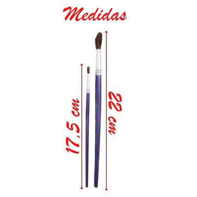 Kit 6 Pincéis Japonês Para Pintura Artística Escolar