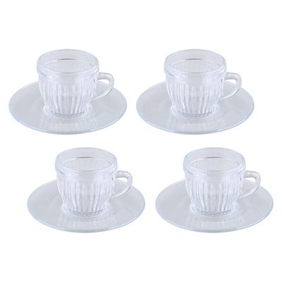 Conjunto com 4 Xícaras 85ml com Pires Riviera Allmix