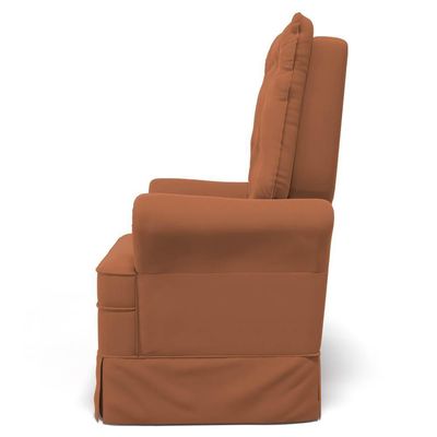 Kit 02 Poltronas De Amamentação E Descanso Com Balanço Laís G05 Veludo Terracota - Mpozenato