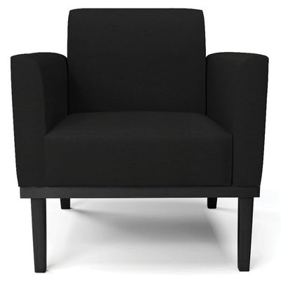 Poltrona Decorativa Base Madeira Preto Maressa Linho Preto - Ibiza