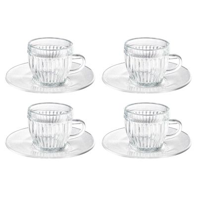 Conjunto com 4 Xícaras 85ml com Pires Riviera Allmix