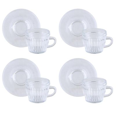 Conjunto com 4 Xícaras 85ml com Pires Riviera Allmix