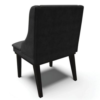 Kit 10 Cadeiras Estofadas Para Sala De Jantar Base Fixa De Madeira Preto Lia Suede Preto - Ibiza