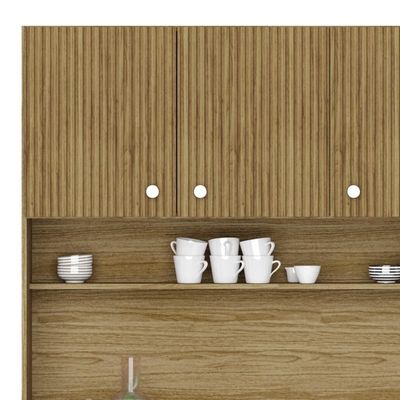 Armário De Cozinha Compacta 111cm Stylo K02 Freijó/vanilla - Mpozenato