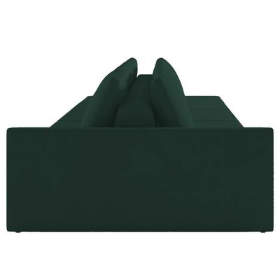 Sofá Ilha Modular Com Puff Para Sala Living 392cm Georgia K04 Veludo Verde - Mpozenato