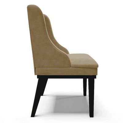 Kit 10 Cadeiras Estofadas Para Sala De Jantar Base Fixa De Madeira Preto Lia Suede Marrom Rt - Ibiza