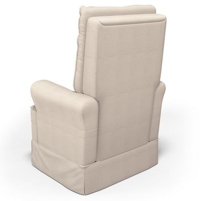 Poltrona De Amamentação E Descanso Com Balanço E Puff Laís G05 Linho Creme - Mpozenato