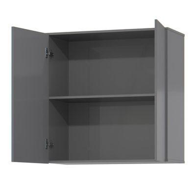 Armário De Cozinha Aéreo 2 Portas 67cm Italy Cinza - Ej Móveis