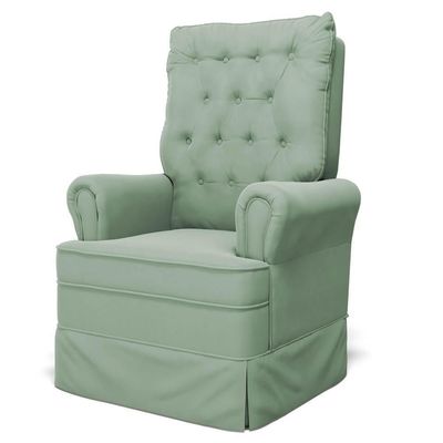 Kit 02 Poltronas De Amamentação E Descanso Com Balanço Laís G05 Veludo Verde - Mpozenato
