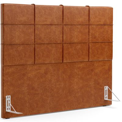 Kit Cabeceira Cama Box King 195cm com Calçadeira Roma W01 Couríssimo Camel - Lyam