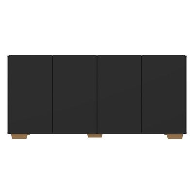 Aparador Buffet Multimóveis Veneza 4 Portas Preto/natural