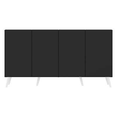 Aparador Buffet Retrô Multimóveis 4 Portas Preto/branco
