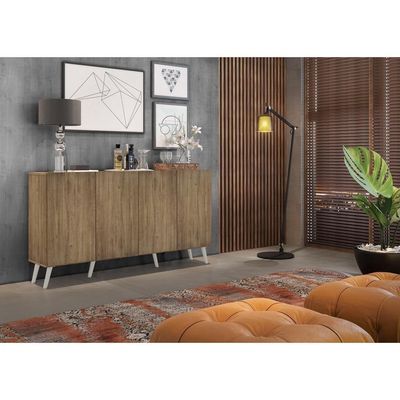 Aparador Buffet Retrô Multimóveis 4 Portas Rustic/branco