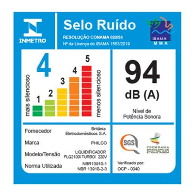 Liquidificador Philco PLQ2100PI 12 + Turbo 3L 1200W 220V