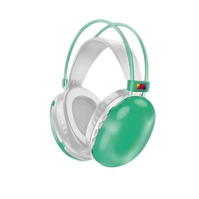 Fone de Ouvido Verde Sem Fio Bluetooth LED RGB Recarregável