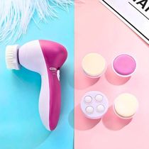 Escova Facial Rosa Elétrica 5 Cabeças Portátil Esfoliante
