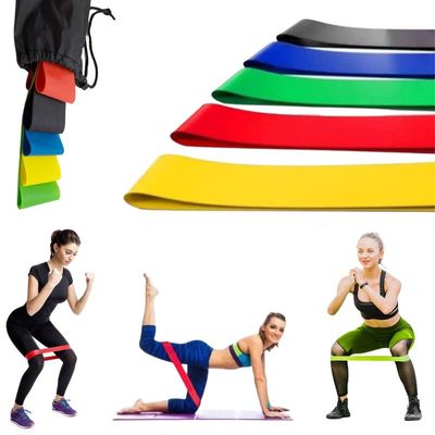 Kit 05 Faixas Elástica Ginástica Fitness Super Band