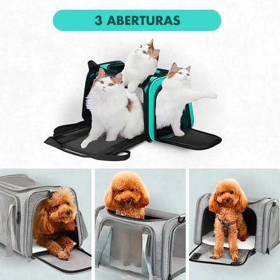 Bolsa de Viagem Verde Para Transporte Pet Alças Ajustáveis