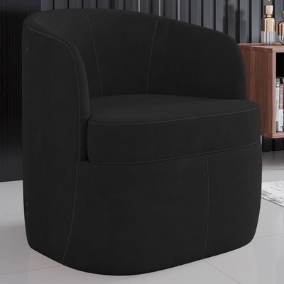 Kit 2 Poltronas Giratória Decorativa Para Sala Dandara K04 Veludo Preto - Mpozenato