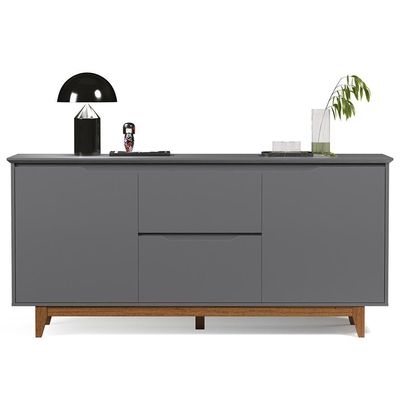 Buffet Aparador Para Sala De Jantar 163cm Flow Cinza - Ej Móveis