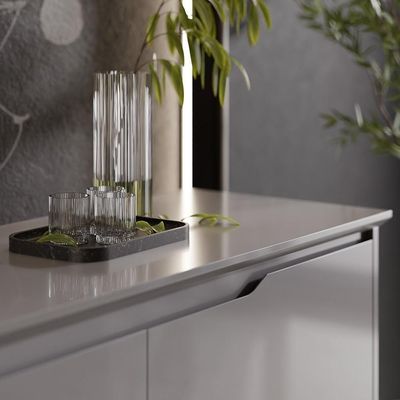 Buffet Aparador Para Sala De Jantar 163cm Flow Cinza - Ej Móveis
