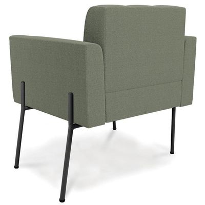 Poltrona Para Sala Pés Metálicos Preto Ana Bouclé Menta - Ibiza