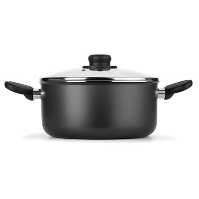Caçarola Gourmet Multiflon com Tampa de Vidro e Antiaderente de Alumínio - 18cm