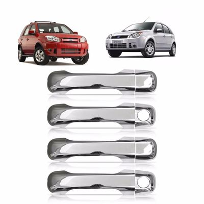 Aplique Cromado Maçaneta Ford Ecosport 2003 à 2012 Fiesta  2002 à 2014 4 Portas