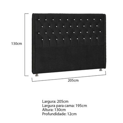 Cabeceira King Tóquio P04 195 Cm Suede Preto