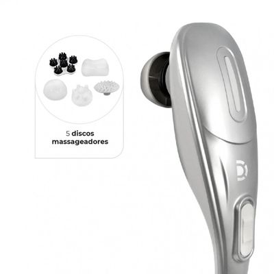 Massageador Corporal Hammer com 5 Discos Massageadores Dellamed Branco / 110V