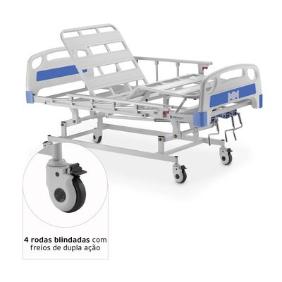 Cama Hospitalar DX3 5 Posições até 200 Kg Dellamed Branco