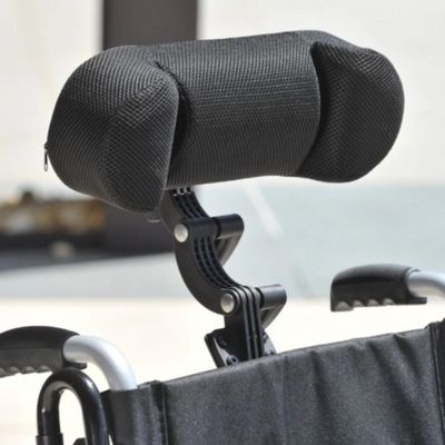 Cadeira de Rodas em Alumínio Dobrável D600 com Apoio de Cabeça Dellamed - T46 Preto