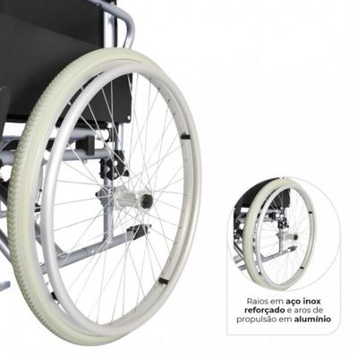 Cadeira de Rodas em Alumínio Dobrável D600 com Apoio de Cabeça Dellamed - T46 Preto