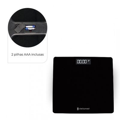 Balança Digital Smart Corporal Tela em LED até 180 Kg Dellamed Preto