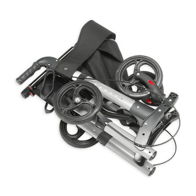 Andador de Alumínio Compacto 4 Rodas até 135 Kg D14 Dellamed Preto