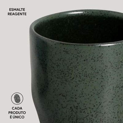 Jogo 12 Canecas Arauco 273ml Verde Xícara de Chá Cerâmica Porto Brasil