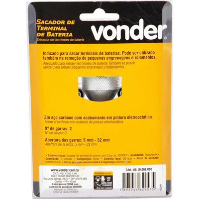 Sacador Terminal Baterias C/2 Garras Vonder