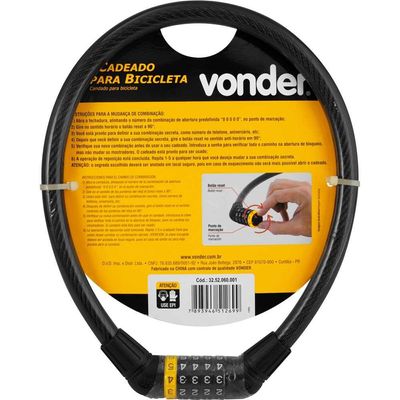 Cadeado P/Bicicleta 60Cm C/Segredo Vonder