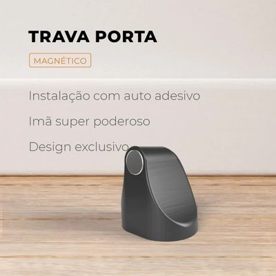 Prendedor Fixador Trava Porta Magnetico Adesivo Comfort Door Marrom