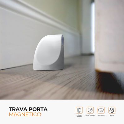 Prendedor Fixador Trava Porta Magnetico Adesivo Comfort Door Marrom