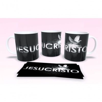 Caneca De Porcelana 325ml Decorada Frases Religiosas Estampa 41