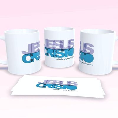 Caneca De Porcelana 325ml Decorada Frases Religiosas Estampa 7