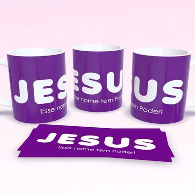 Caneca De Porcelana 325ml Decorada Frases Religiosas Estampa 9
