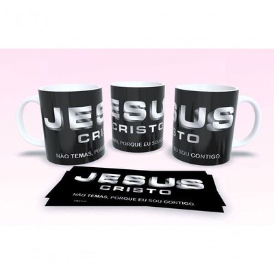 Caneca De Porcelana 325ml Decorada Frases Religiosas Estampa 52