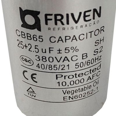 Capacitor 25 + 2,5 380v Duplo - Friven Único