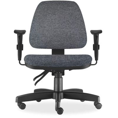 Kit 02 Cadeiras de Escritório Giratória Executiva Ergonômica Sky L02 Linho Chumbo - Lyam Decor